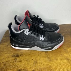Nike Air Jordan 4 Bred Reimagined Black Cement BQ7669-006 Size PS 3Y